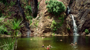 The wet wonder of Wangi Falls in Litchfield N.P., NT
