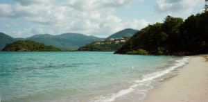 A brilliant white sandy beach in the Whitsunday Islands National Park