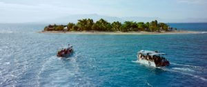 Several of the Mananuca’s low reef islands are simply a few hundred feet across, Fiji