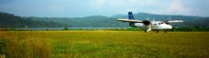 The grass airstrip at Seghe makes for an exciting landing, New Georgia Island, the Solomons