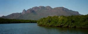 A full-on of the many peaks of the Hinchinbrook massif – of which Mt. Bowen is the highest