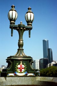 Rialto Towers set against Princes Bridge, Melbourne, VIC