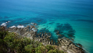 Aquamarine hues along the Great Ocean Road which hugs the coast of Victoria