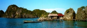 Hard to find a more picturesque setting to park your boat in, Misool, Raja Ampat