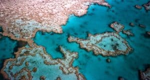 The waters around the Great Barrier Reef are a mosaic of every imaginable shade of azure and cyan