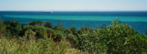 A view over Moreton Bay from Moreton Island across to the Australian mainland