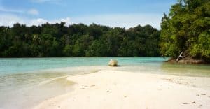 A beach with nary a soul in sight, Marovo Lagoon, Solomon Islands
