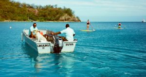 Got them sunshades on and my woof going, yes, I be the Lady Boss, Malolo Island, the Mamanucas, Fiji