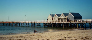 The iconic Busselton jetty treads the waters of Geographe Bay, WA